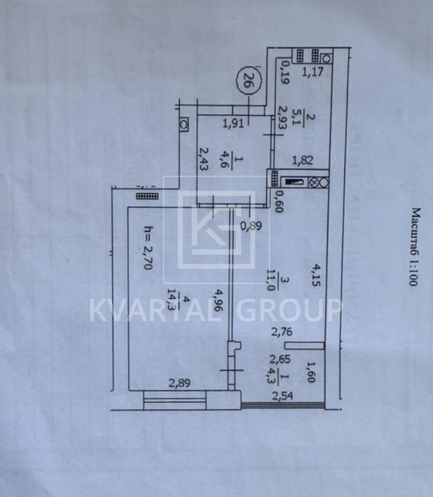 Велика однокімнатна з ремонтом, однушка з газом