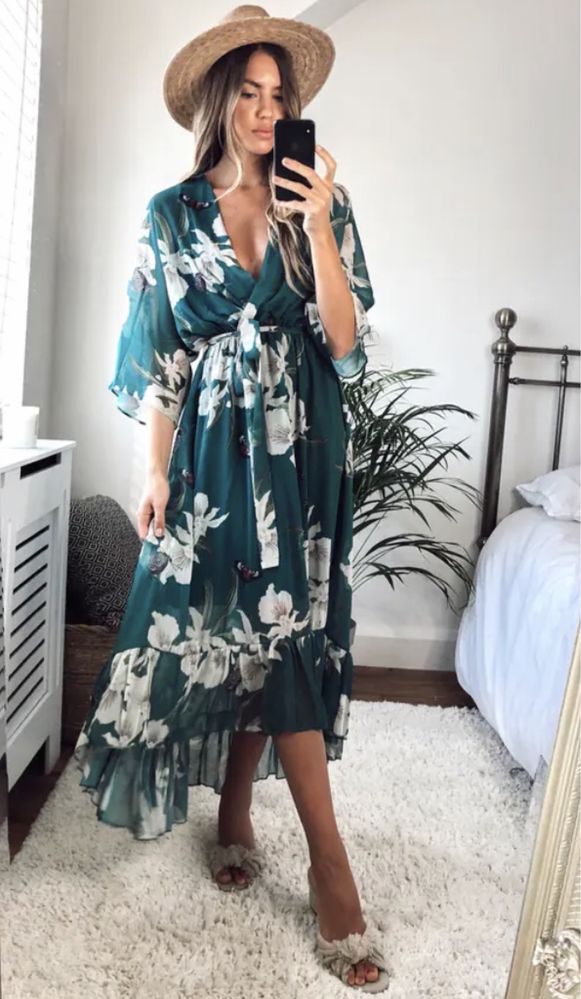 Vestido fresco estilo kimono (M/L)