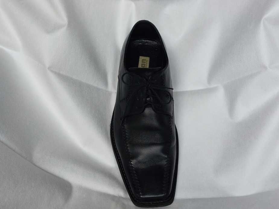 Buty męskie Dorian skórzane 43 czarne eleganckie garniturowe