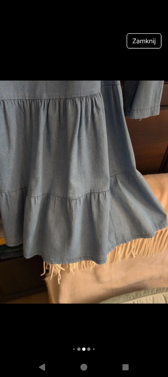 Sukienka wiskoza jeansowa z paskiem