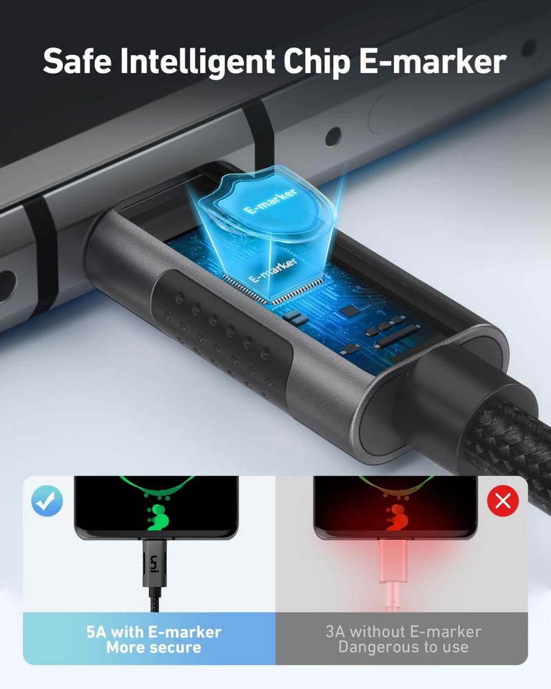 Kabel USB-C do USB-C, 100 W, 4,5m długości