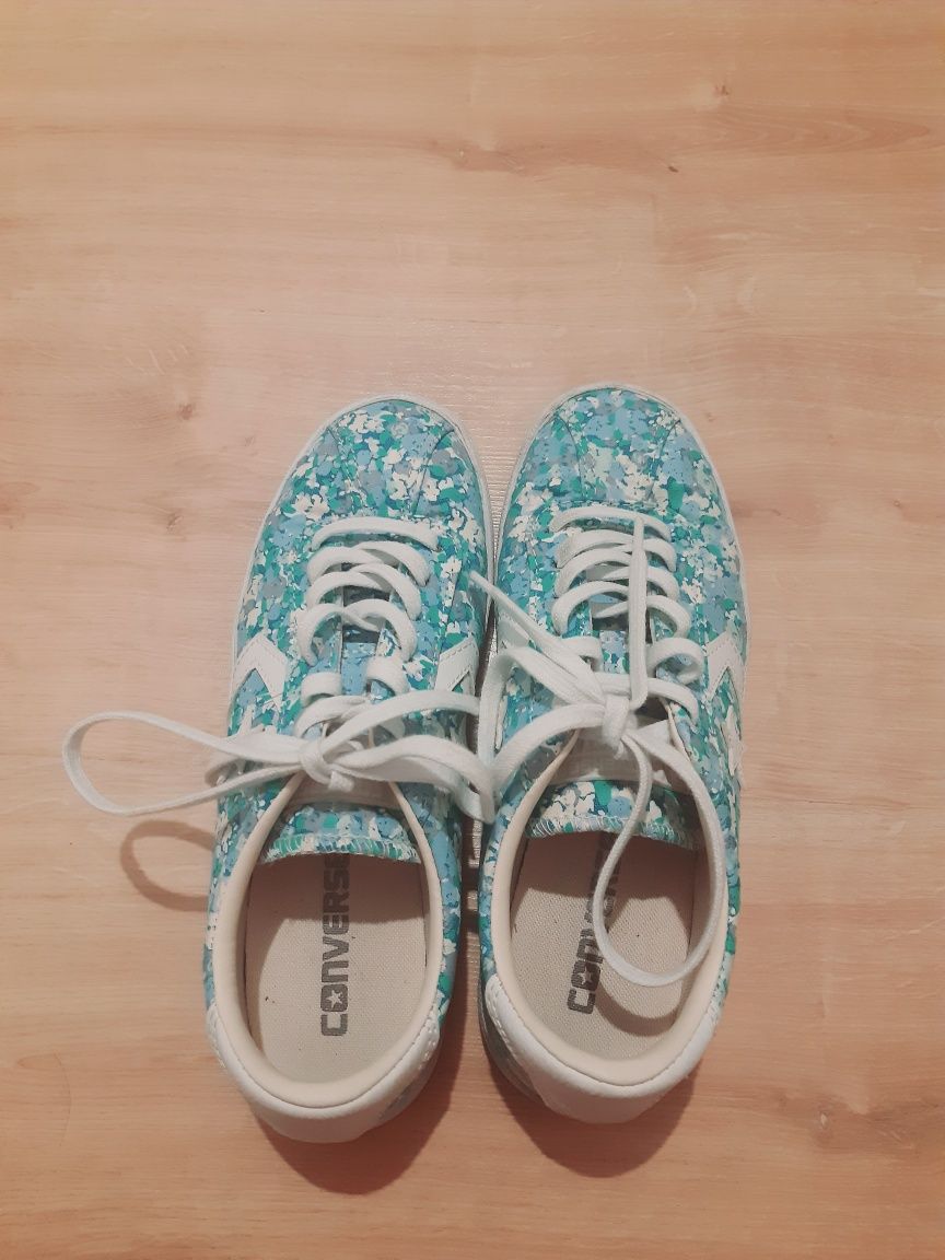 Converse trampki 36 kolorowe moro wzór print niebieskie miętowe białe