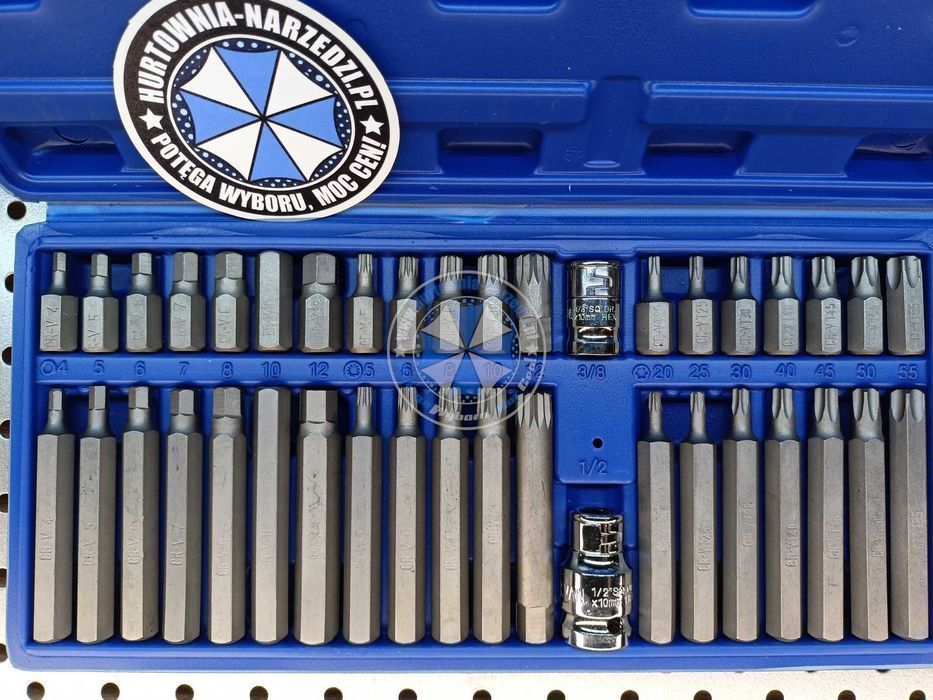 Bity klucze torx, spline, imbus, zestaw 40-el. zestaw bitów Bity torx