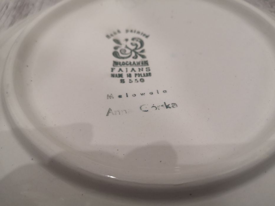 Talerz ręcznie malowany Wocławek.