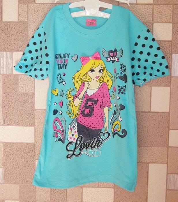 Футболка - туника на девочку. На рост 128-134см.