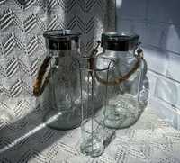 Фонарь, ваза в стиле бохо Asnan д.14см в.26см стекло. jysk 2шт.