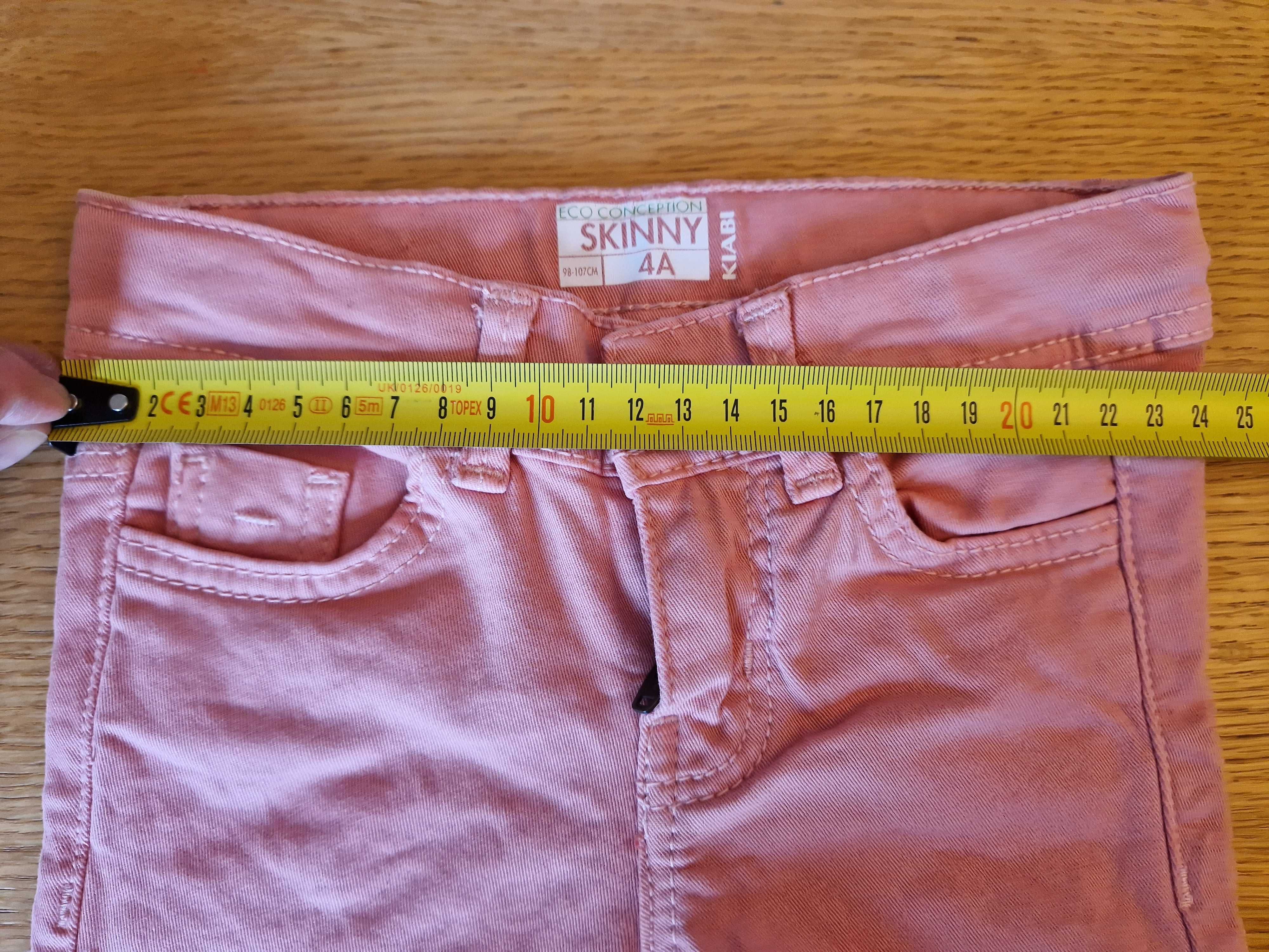 Długie różowe spodnie typu rurki 4 lata