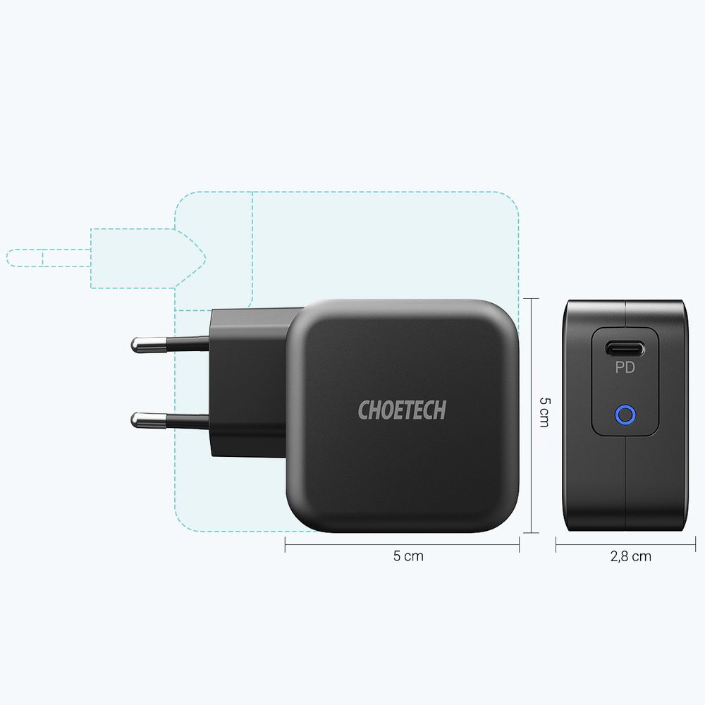szybka ładowarka sieciowa gan usb typ c 61w 3a powerdelivery czarny