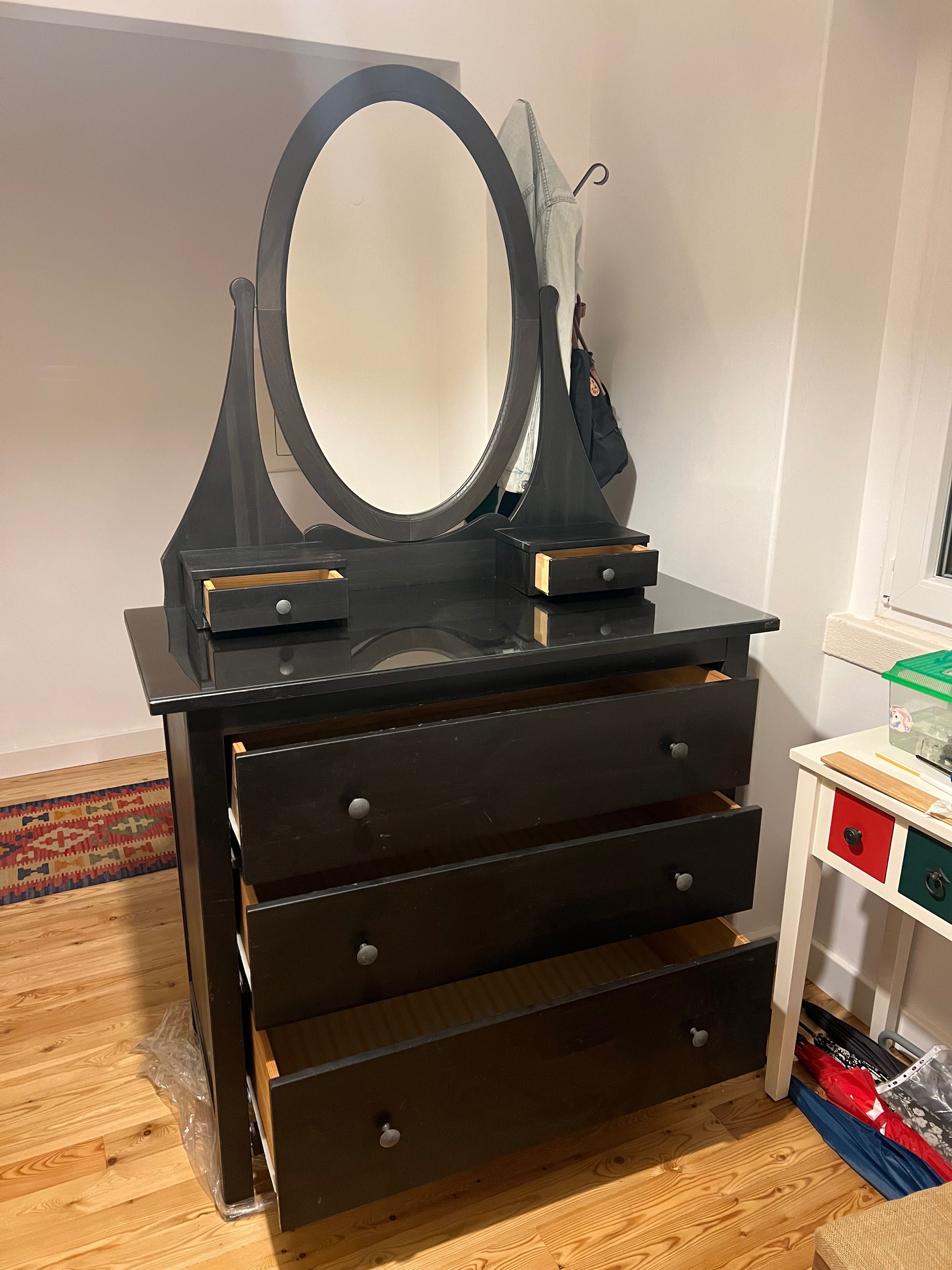 Cómoda toucador preto