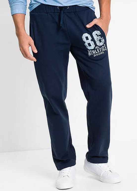B.P.C spodnie męskie dresowe granat z nadrukiem r.XL