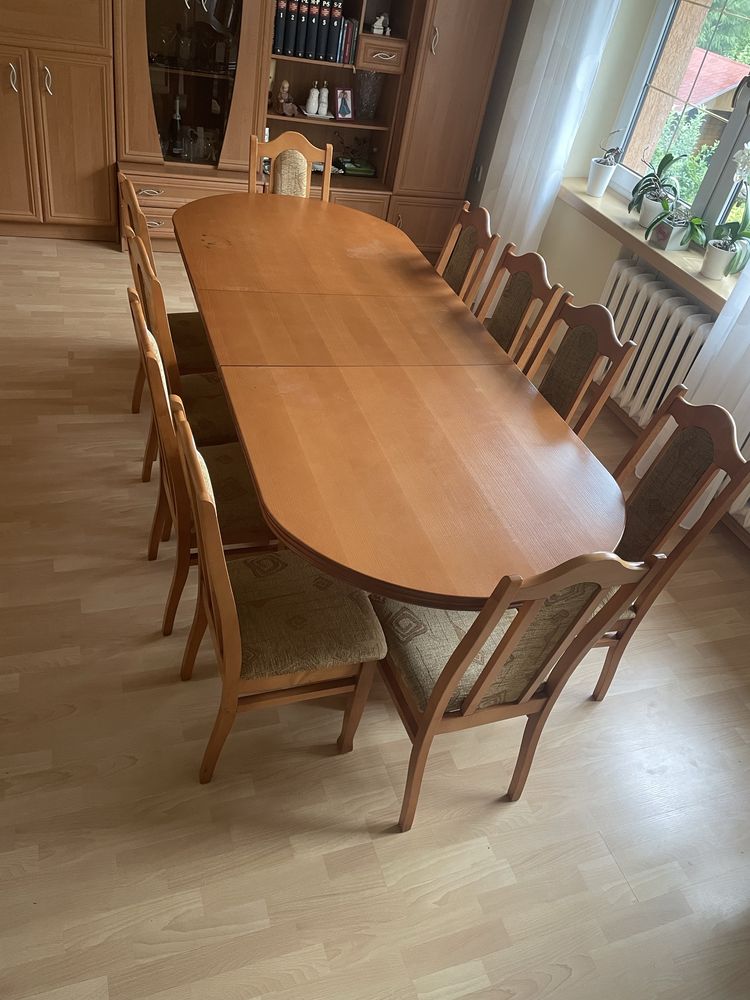 Stół 200/250/95 + 10 krzeseł