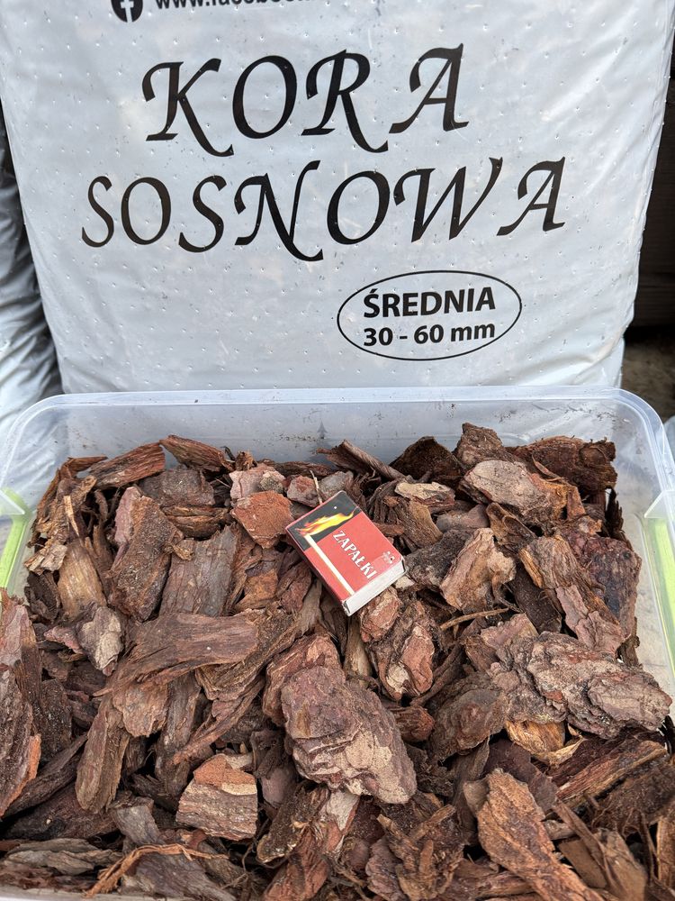 Kora sosnowa 80l trzy frakcje Droba Średnia Gruba .Transport