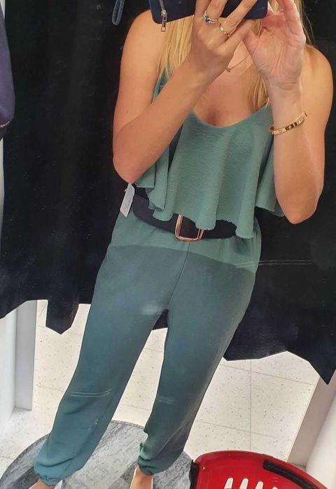 Kombinezon S zielony elegancki jak nowy