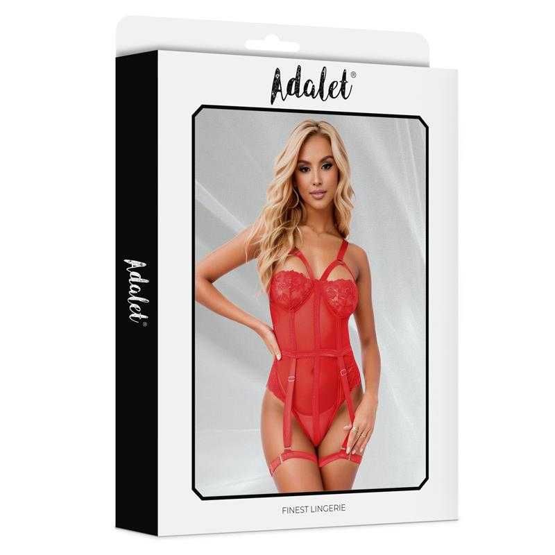 Ellie Teddy – Czerwone Body Koronkowe,  L-XL