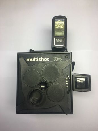Polaroid schackman multishot 104 com disco, flash e cabo disparador