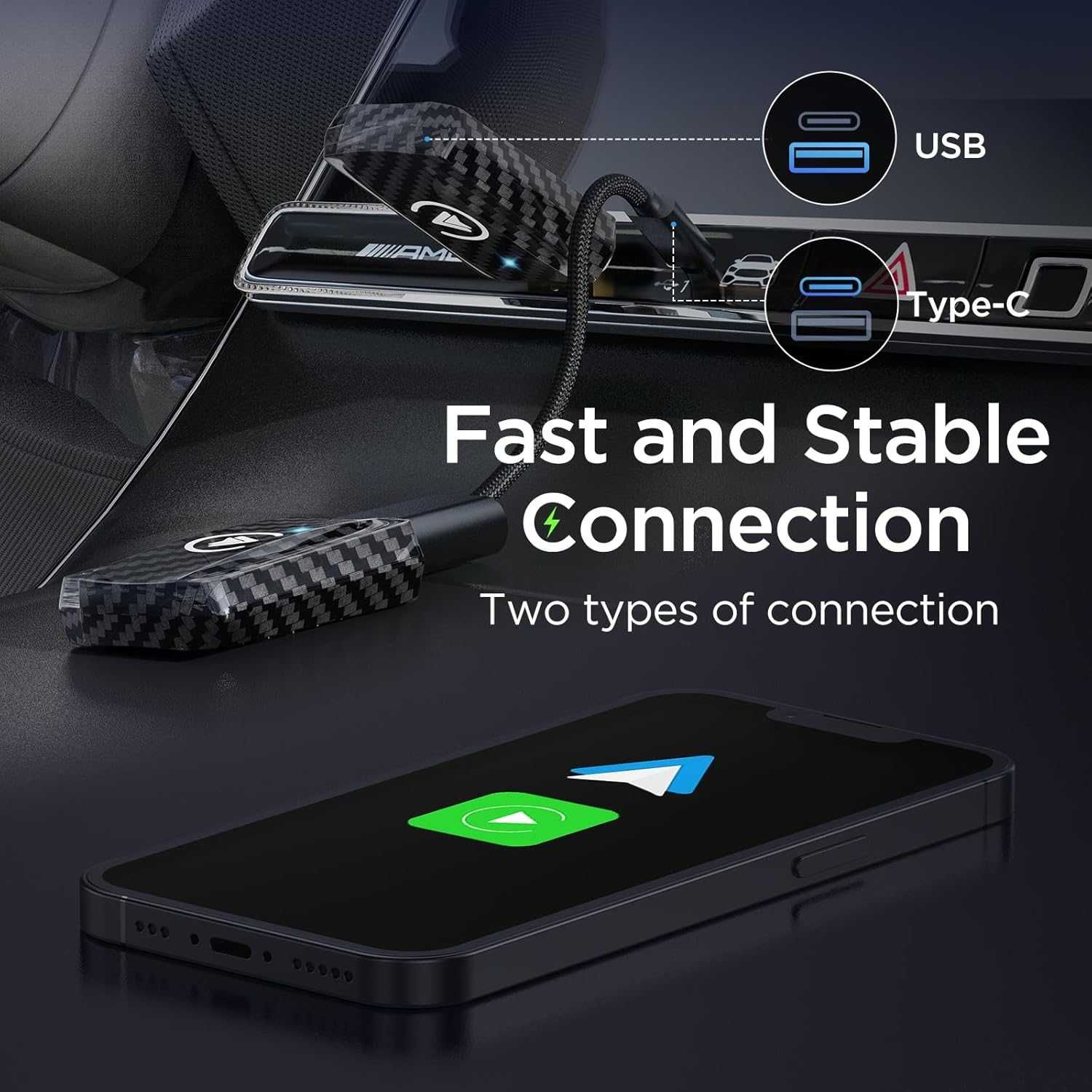 Bezprzewodowy Adapter Carplay & Android Auto Wireless Stick MSXTTLY