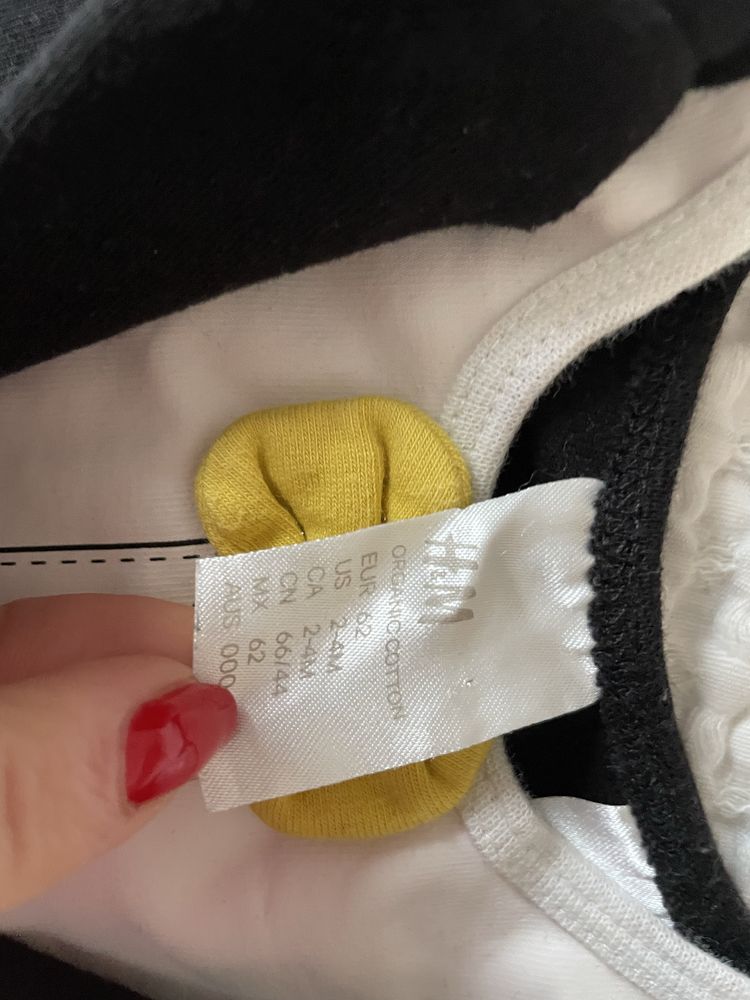 H&M komplet bodybspodnie myszka mickey 62 0-3m