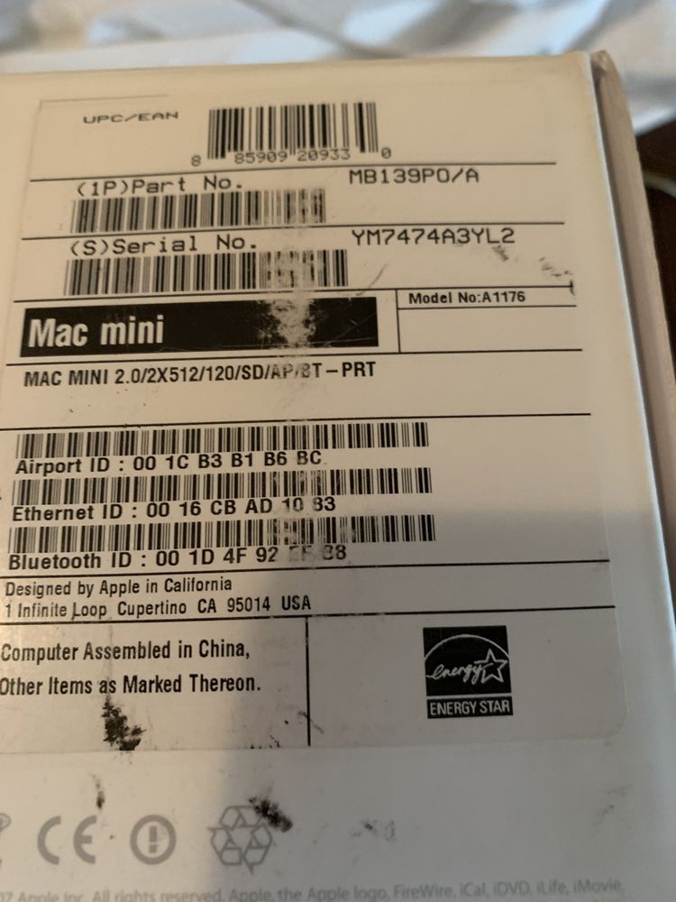 Mac mini  core 2 duo e fonte de alimentacao