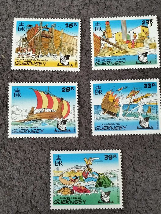 Znaczki pocztowe Asterix i Obelix, Guernsey, komiks