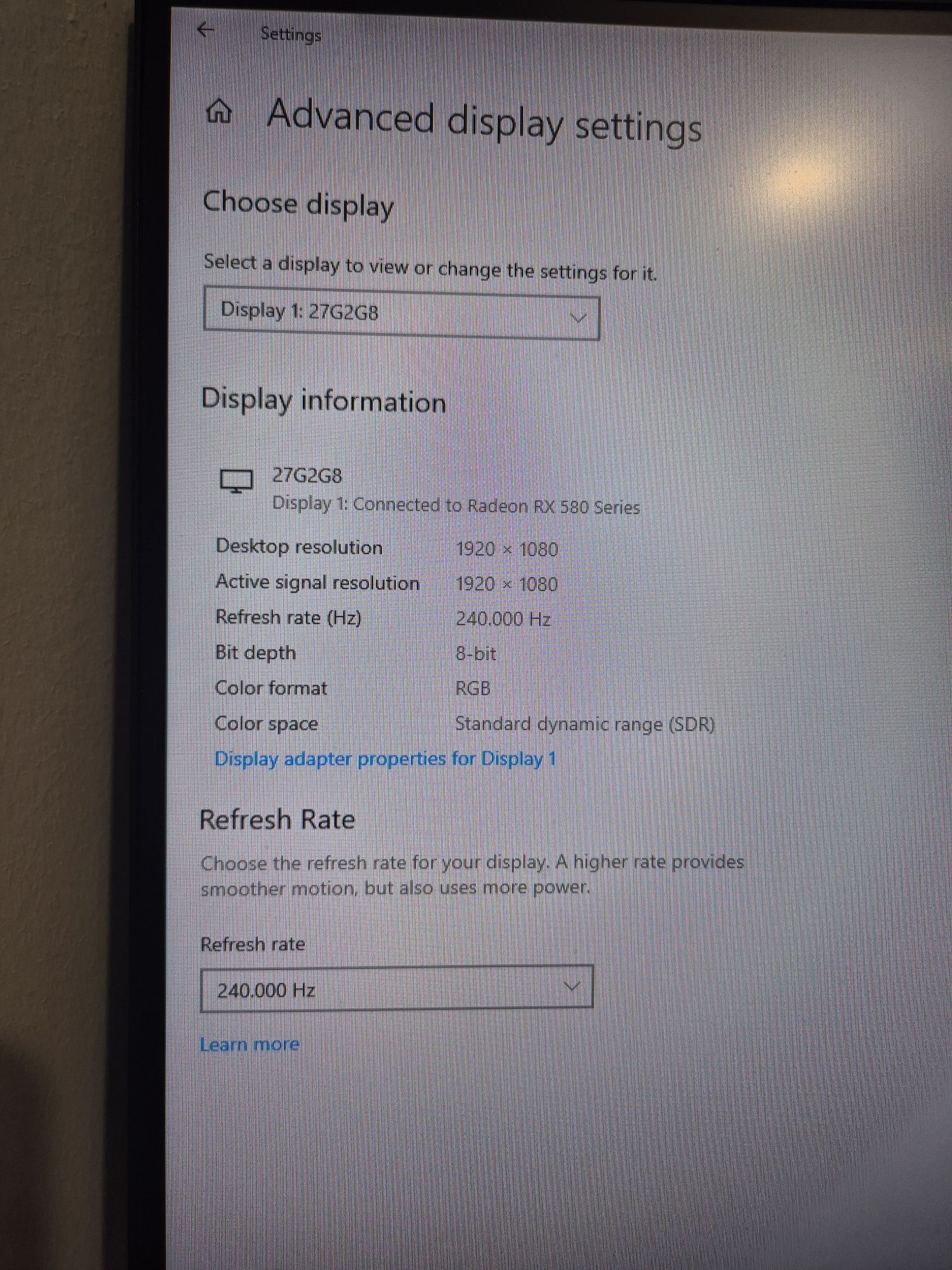 Monitor Aoc 27g2g8 240hz 1080p zakrzywiony