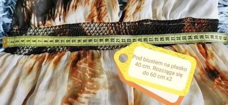 Letnia lekka zwiewna sukienka z odkrytymi plecami XL. Lato