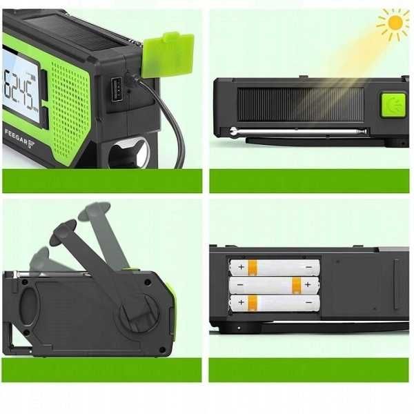 Radio na korbkę solarne Feegar OZE powerbank FM