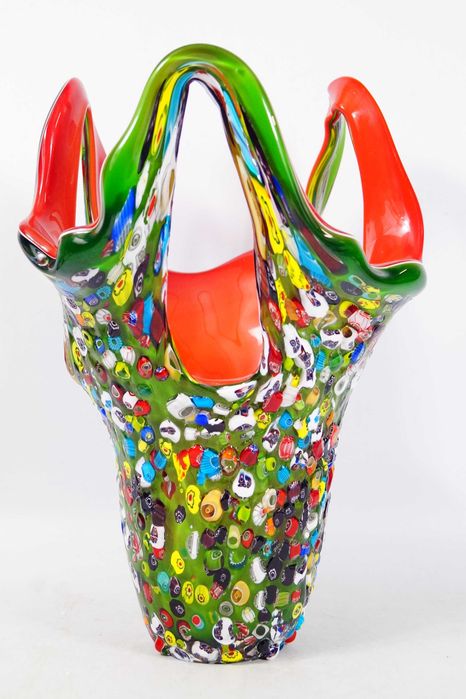 Wazon Murano style kolorowy szkło 3D cały wypukły unikat