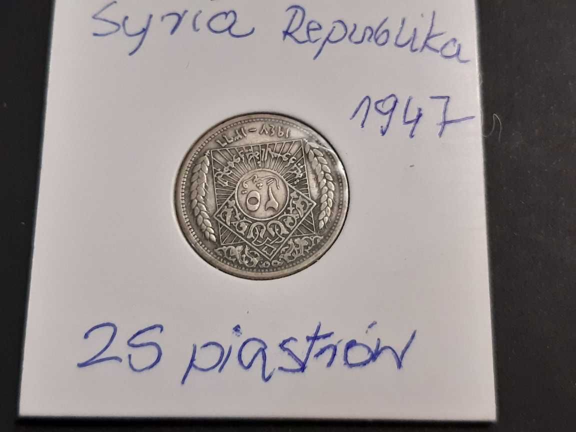 moneta srebrna Republiki Syrii z 1947r