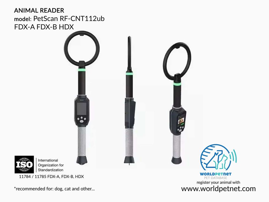 Czytnik mikroczipów PetScan RF-CNT112ub standard FDX-B, FDX-A, HDX
