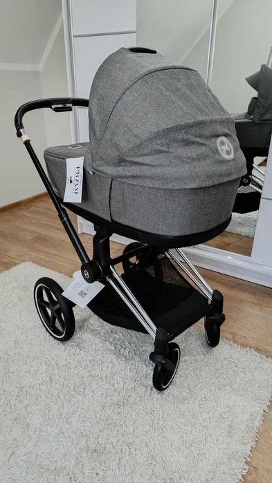 Wózek cybex priam 4.0 chrome Black z gondolą Manhattan grey