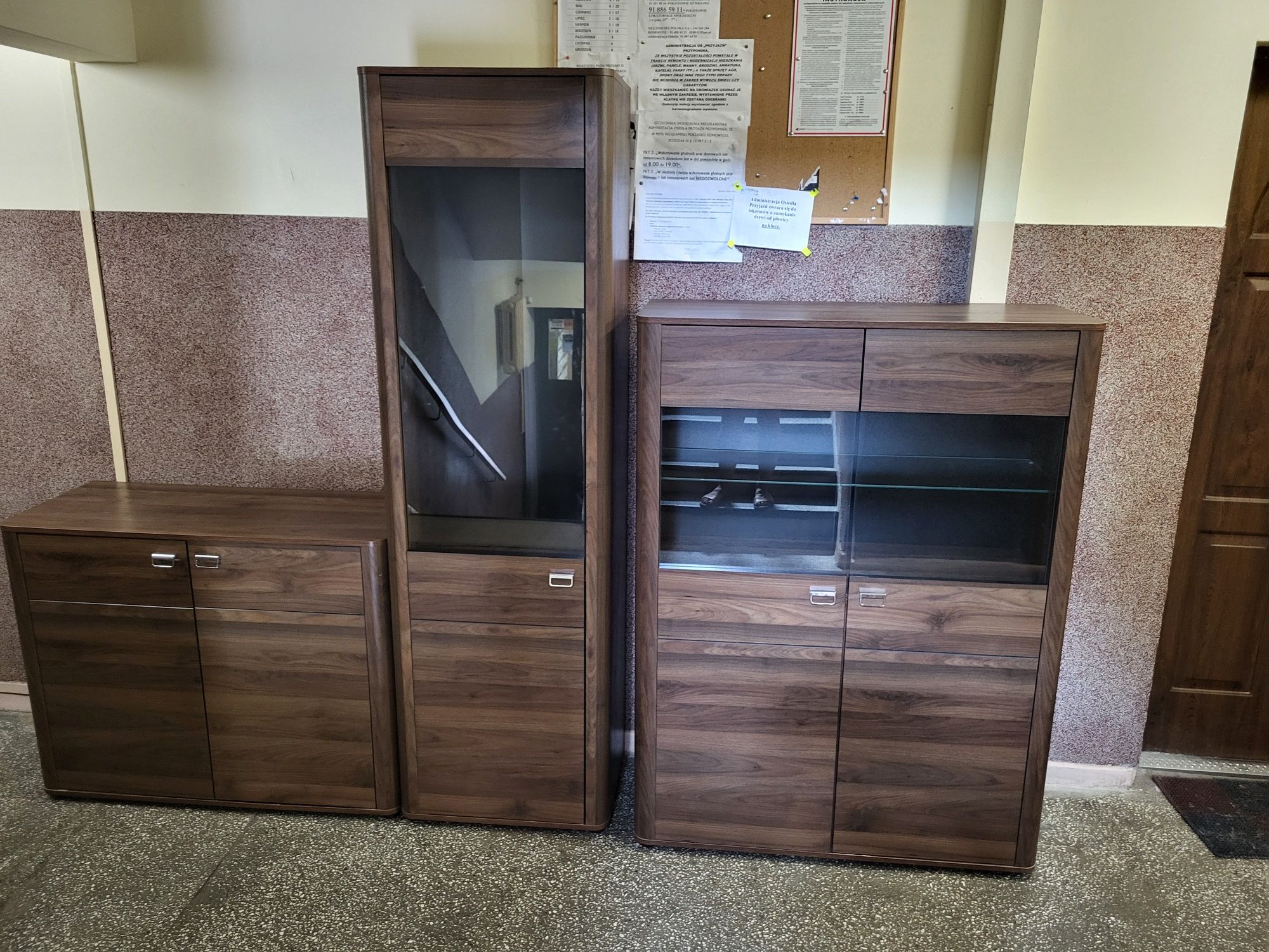 Zestaw mebli salonowych, z witryną