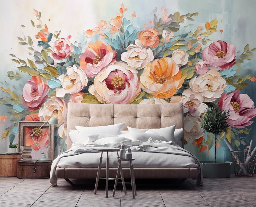 Fototapeta Kolorowe Kwiaty Wiosna Natura 3D Twój Rozmiar + KLEJ