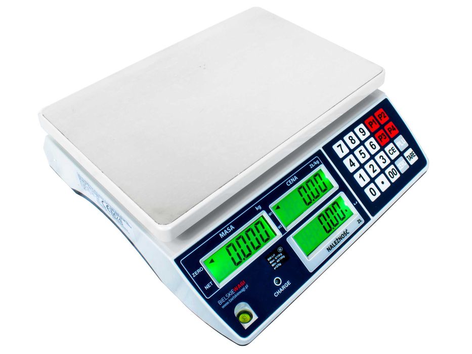 Elektroniczna Waga Kalkulacyjna Sklepowa 15kg LCD Z LEGALIZACJĄ AKU
