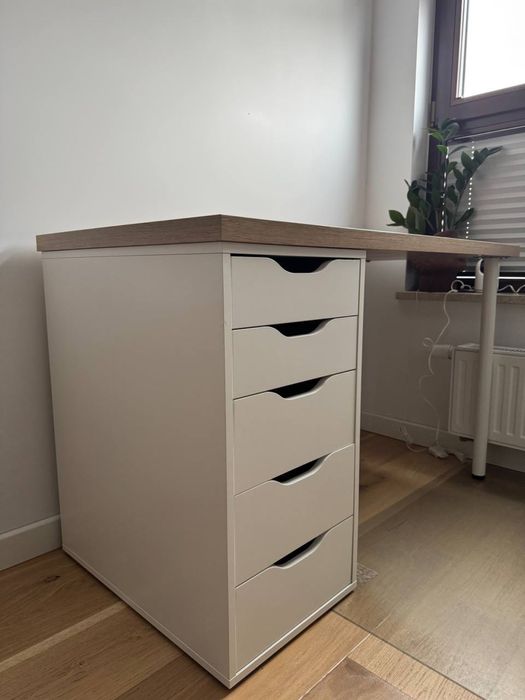 Biurko IKEA LAGKAPTEN / ALEX 120x60, biały/dąb