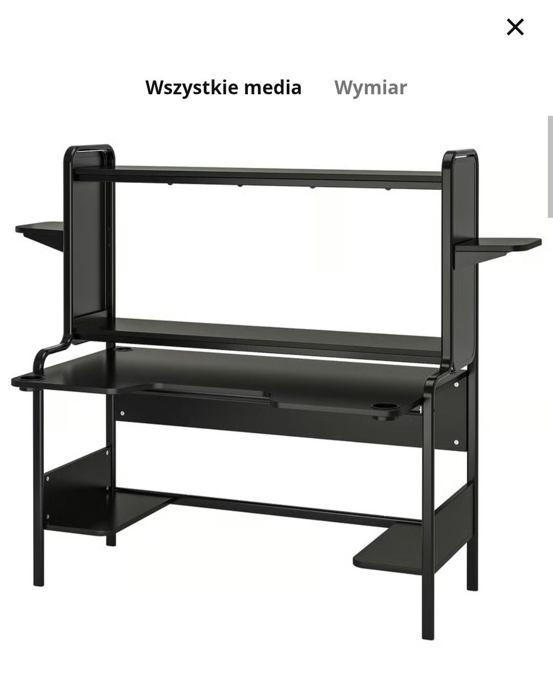 Biurko FREDDE (IKEA)
Biurko gamingowe, czarny, 140/185x74x146 cm