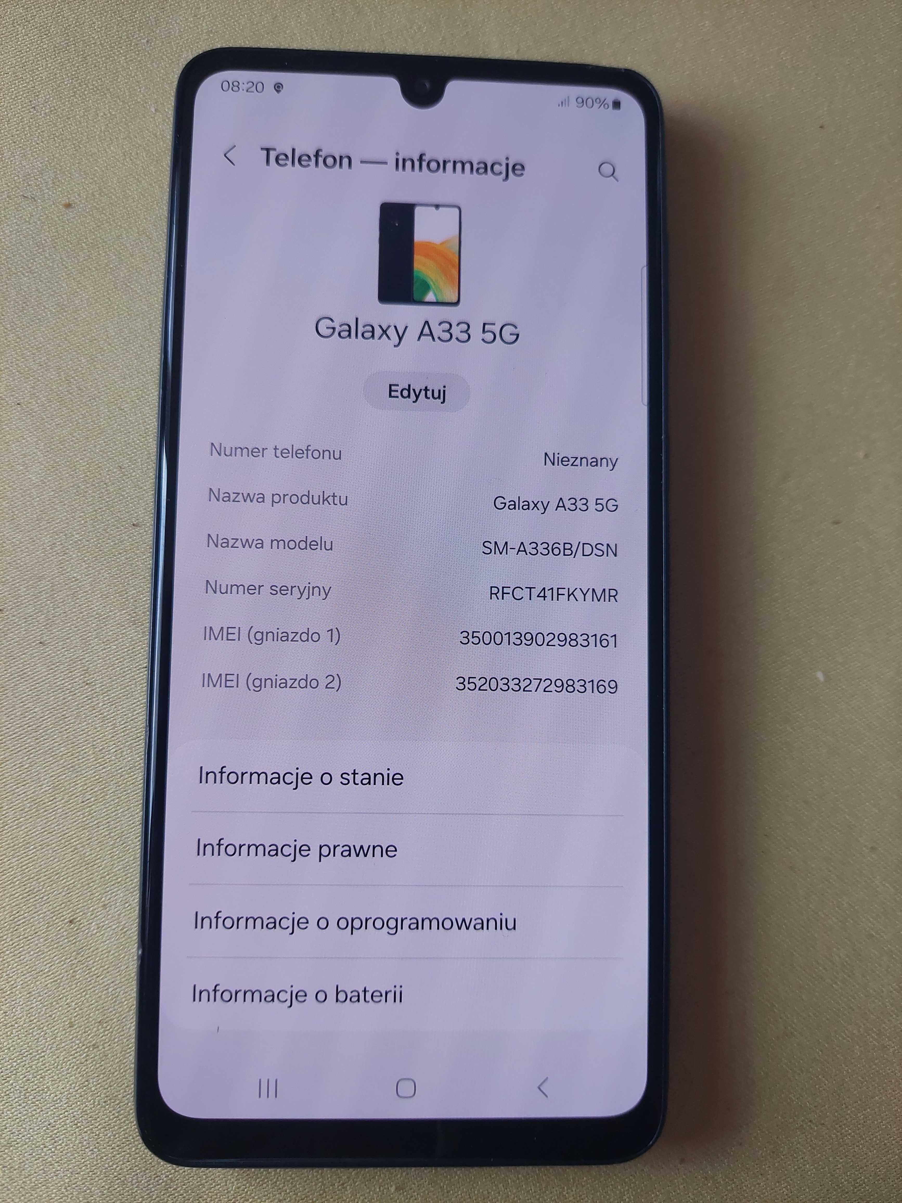 Telefon Samsung A33 5G 6/128 gb SM-A336 Dual A 33 Android 14