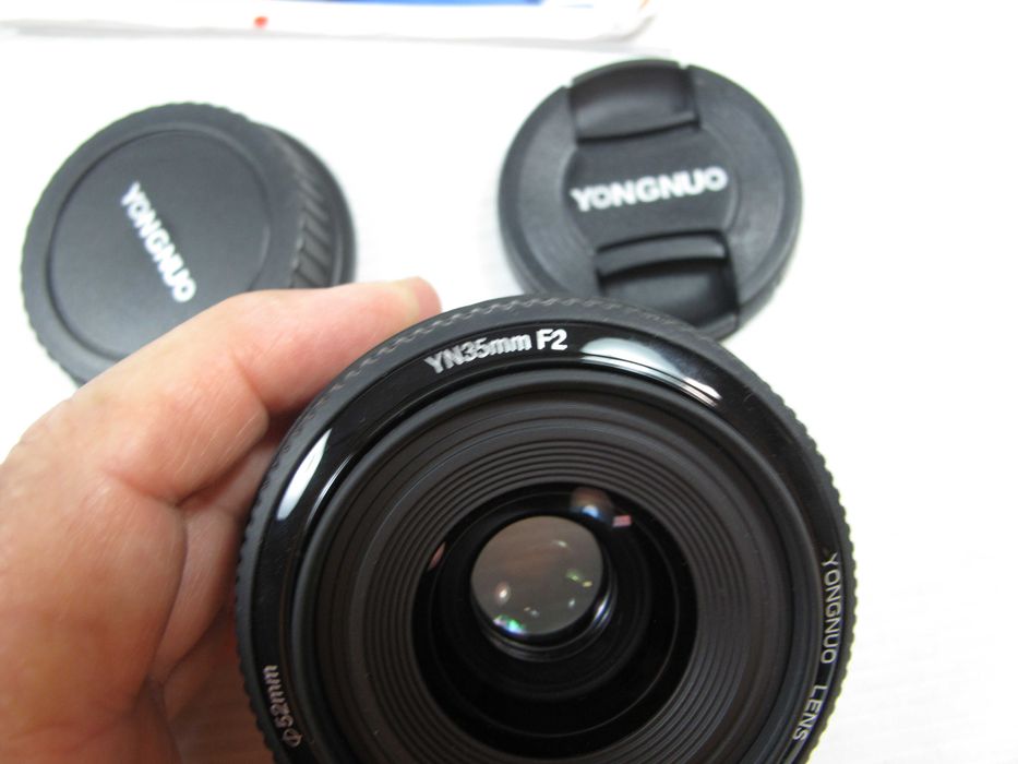 Yongnu 35mm F2, estado TOP veio com máquina para Canon