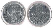 Republica Portuguesa - 10 Centavos - 1976 - EIXO VERTICAL