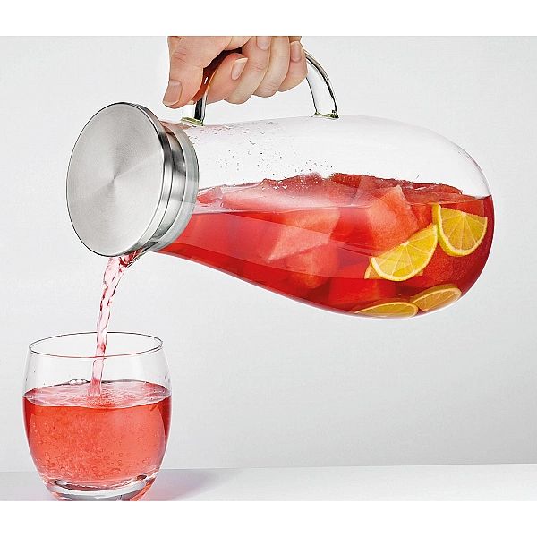 Szklany dzbanek na wodę Cilio Tropicana ze spiralą na owoce 2,0 l