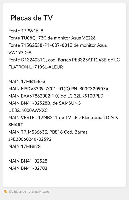 Main board de TV