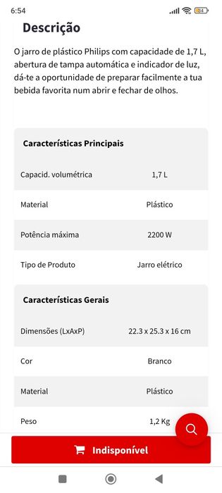 Jarro elétrico cor cinzenta