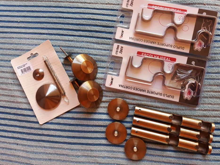 Suportes cortinas bronze - preto