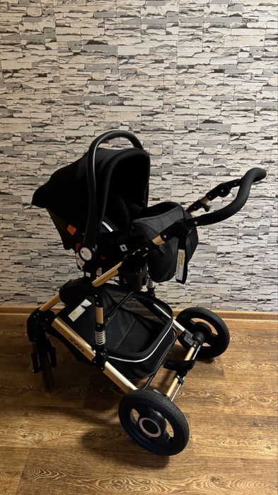 Коляска 3в1 трансформер Ninos Freelander Black + автокрісло