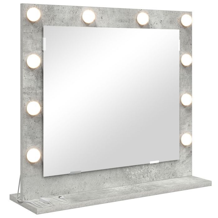 Vidaxl Lustro Toaletowe  Z Oświetleniem Led Szary Beton 60X55X18 Cm