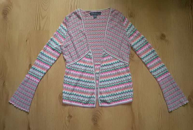 Sweter S 36 Josephine Chaus narzutka ażurowy kolorowy koronkowy