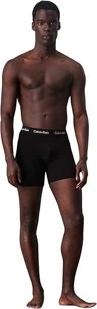 Męskie Bokserki 3-Pak CALVIN KLEIN Elastyczne Briefs Bawełna Czarny M