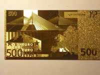 500 euro- banknot kolekcjonerski, złocony
