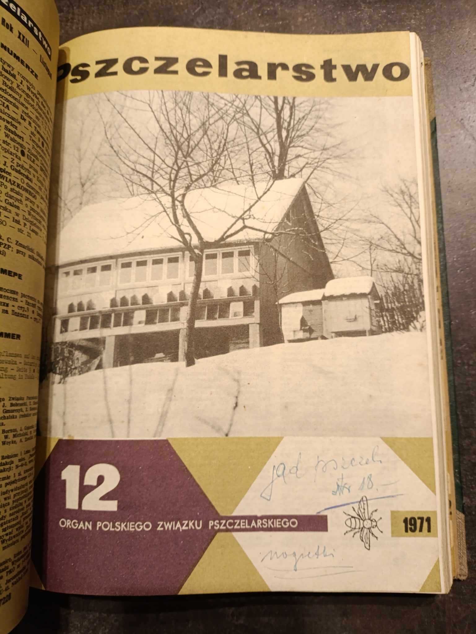 Pszczelarstwo magazyn kompletne roczniki 1971 i 1972 oprawione