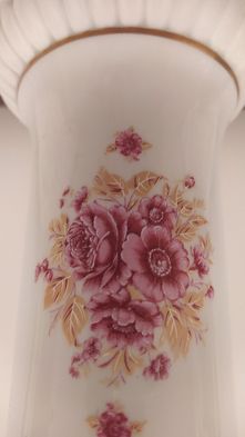 Jarra Azul e Branca Porcelana Limojes--Altura 27 cm