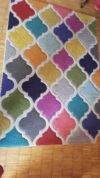 Dywan kolorowy kolory mozaika 170x120 wzór marokańska koniczyna